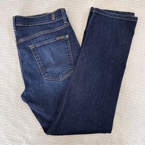7 For All Mankind Jeans Mens 34 Fits 34x29 Blue Slimmy Slim Straight Stretch